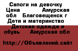 Сапоги на девочку › Цена ­ 1 500 - Амурская обл., Благовещенск г. Дети и материнство » Детская одежда и обувь   . Амурская обл.